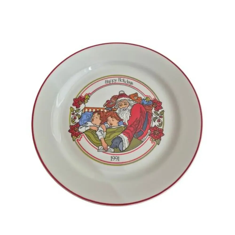 Corelle Santa Christmas‎ Dinner Plate 1991 Limited Edition Corning 10 1/4 In